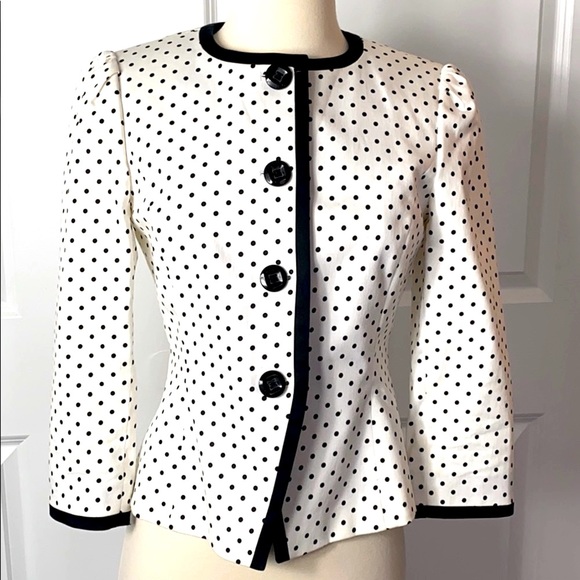 Tahiri Levine white and black polka dot blazer - Picture 2 of 10